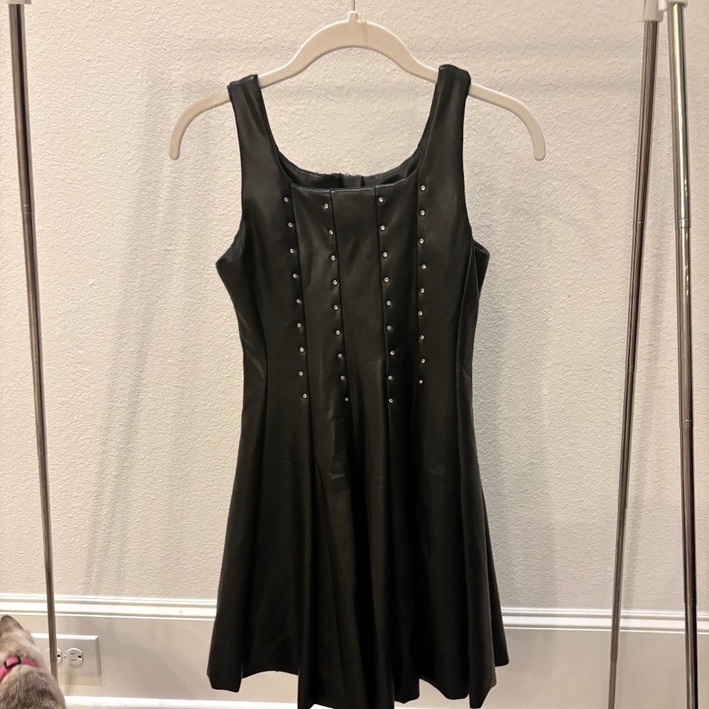 Black Fuax Leather Dress by Truce- Size 14